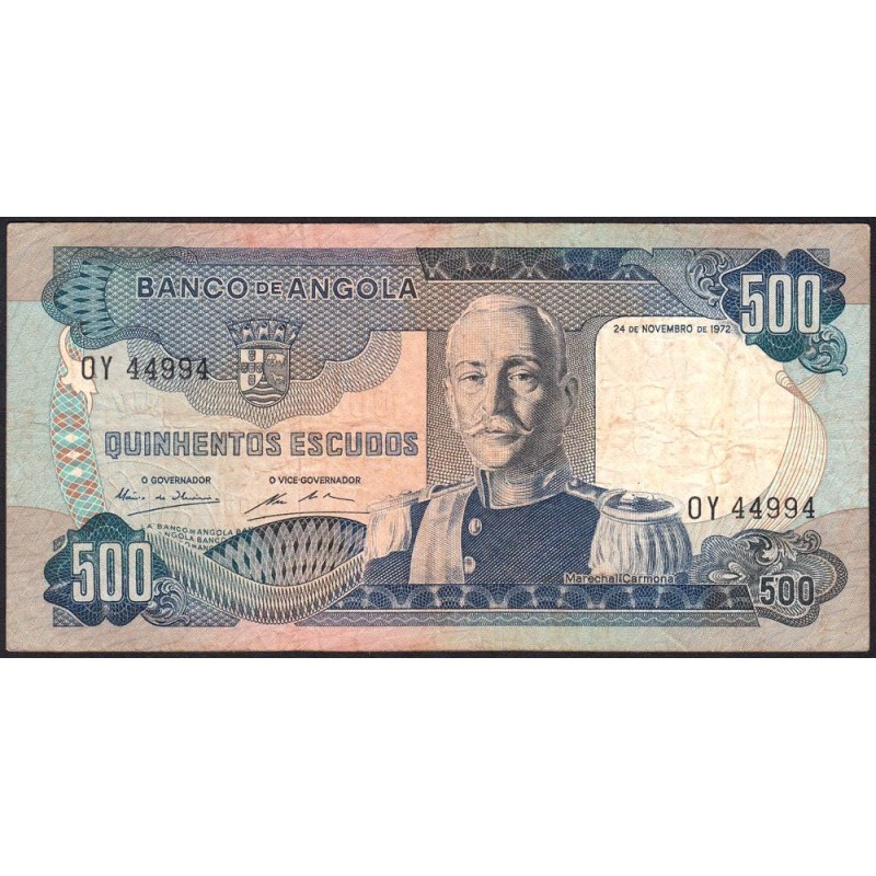Angola - Pick 102 - 500 escudos - Série OY - 24/11/1972 - Etat : TB