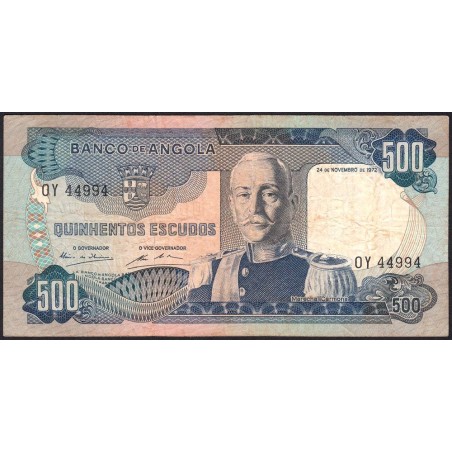 Angola - Pick 102 - 500 escudos - Série OY - 24/11/1972 - Etat : TB
