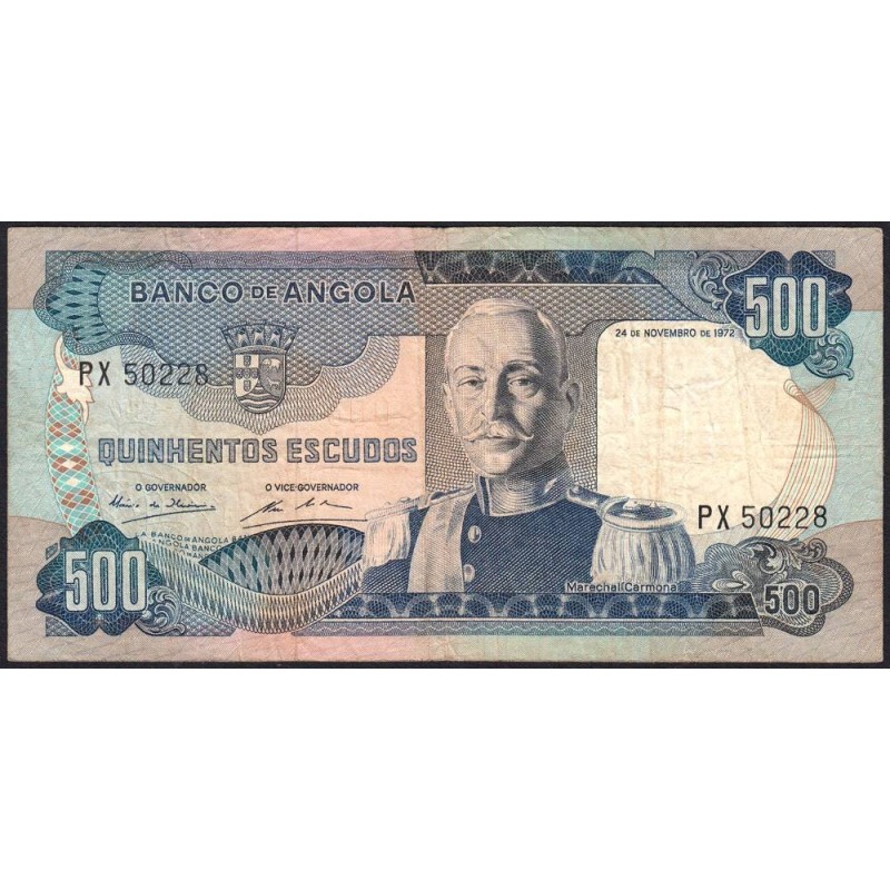 Angola - Pick 102 - 500 escudos - Série PX - 24/11/1972 - Etat : TB