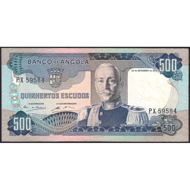 Angola - Pick 102 - 500 escudos - Série PX - 24/11/1972 - Etat : TTB