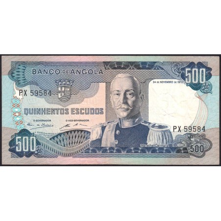 Angola - Pick 102 - 500 escudos - Série PX - 24/11/1972 - Etat : TTB