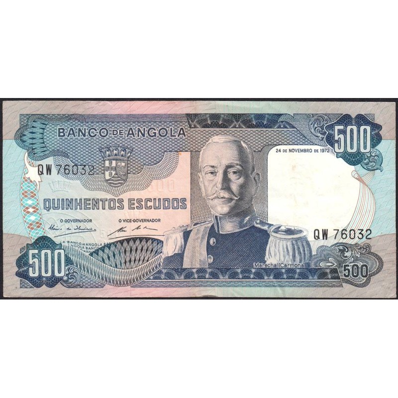 Angola - Pick 102 - 500 escudos - Série QW - 24/11/1972 - Etat : TTB
