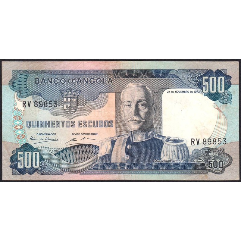 Angola - Pick 102 - 500 escudos - Série RV - 24/11/1972 - Etat : TTB