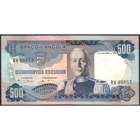 Angola - Pick 102 - 500 escudos - Série RV - 24/11/1972 - Etat : TTB