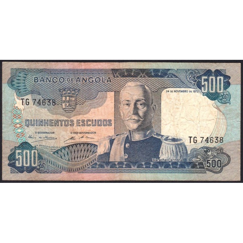Angola - Pick 102 - 500 escudos - Série TG - 24/11/1972 - Etat : TB-