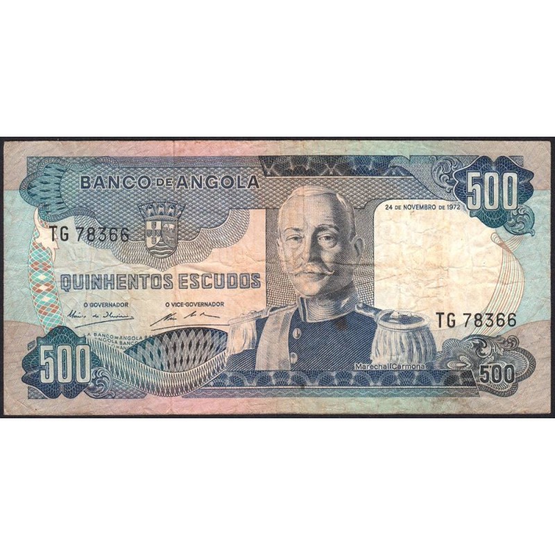Angola - Pick 102 - 500 escudos - Série TG - 24/11/1972 - Etat : TB-