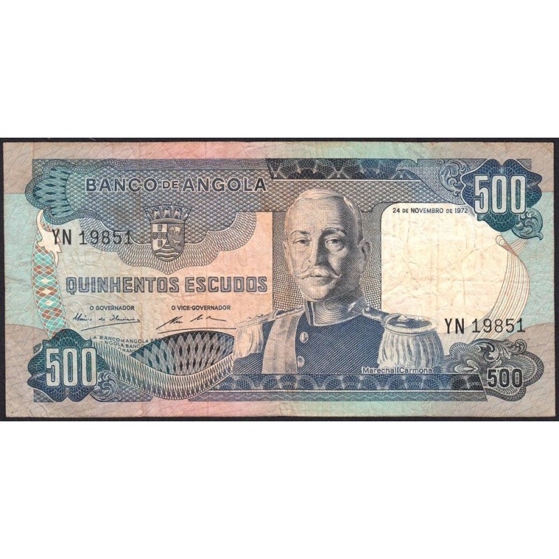 Angola - Pick 102 - 500 escudos - Série YN - 24/11/1972 - Etat : TB-