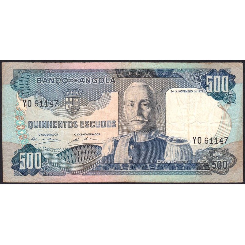 Angola - Pick 102 - 500 escudos - Série YO - 24/11/1972 - Etat : B+