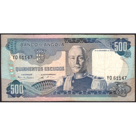 Angola - Pick 102 - 500 escudos - Série YO - 24/11/1972 - Etat : B+