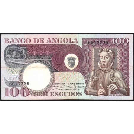 Angola - Pick 106 - 100 escudos - Série GG - 10/06/1973 - Etat : TTB