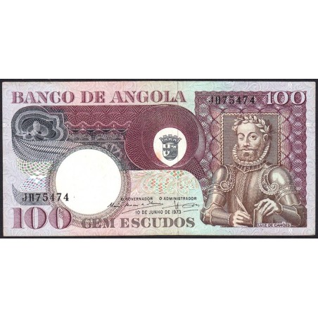 Angola - Pick 106 - 100 escudos - Série JH - 10/06/1973 - Etat : TTB