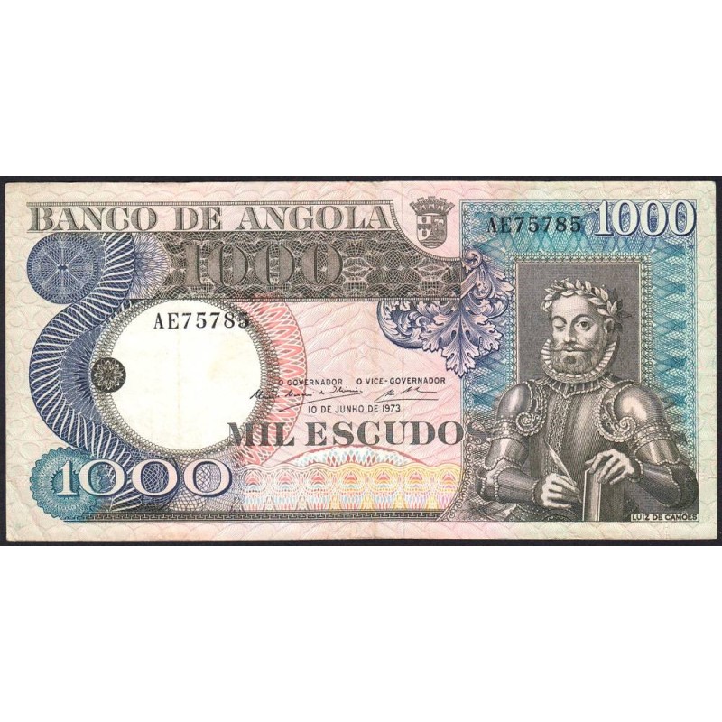Angola - Pick 108_2 - 1'000 escudos - Série AE - 10/06/1973 - Etat : TTB