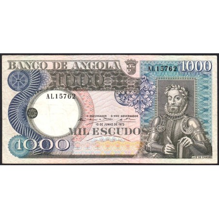 Angola - Pick 108_2 - 1'000 escudos - Série AL - 10/06/1973 - Etat : TB+