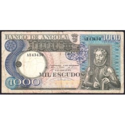 Angola - Pick 108_2 - 1'000 escudos - Série AR - 10/06/1973 - Etat : B