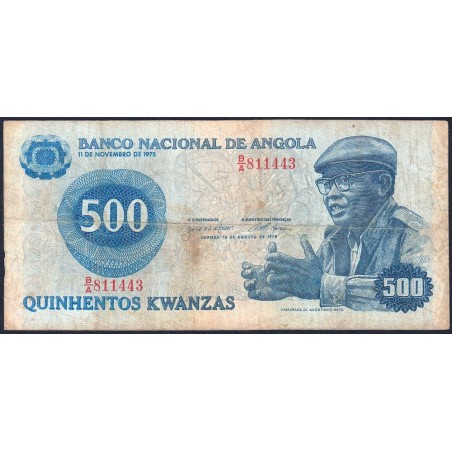 Angola - Pick 116 - 500 kwanzas - Série B/A - 14/08/1979 - Etat : TB