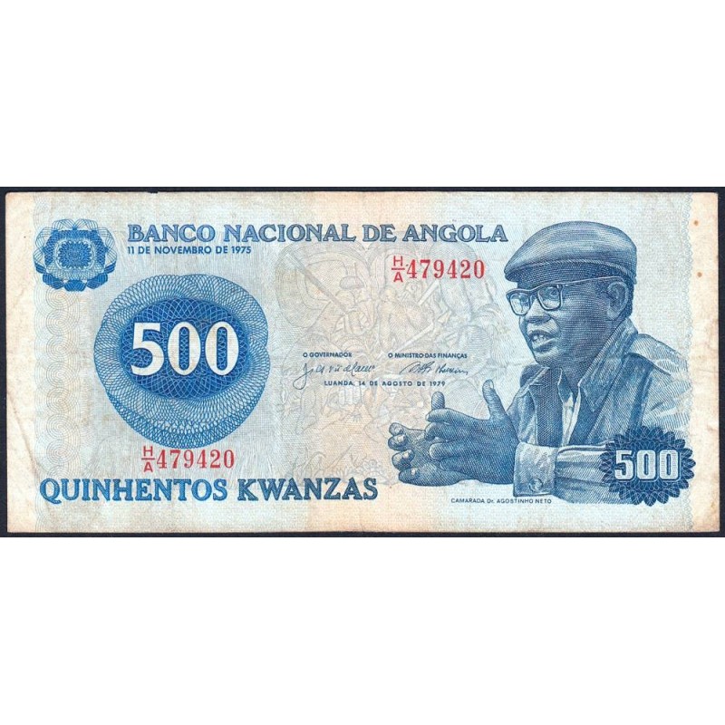 Angola - Pick 116 - 500 kwanzas - Série H/A - 14/08/1979 - Etat : TB+