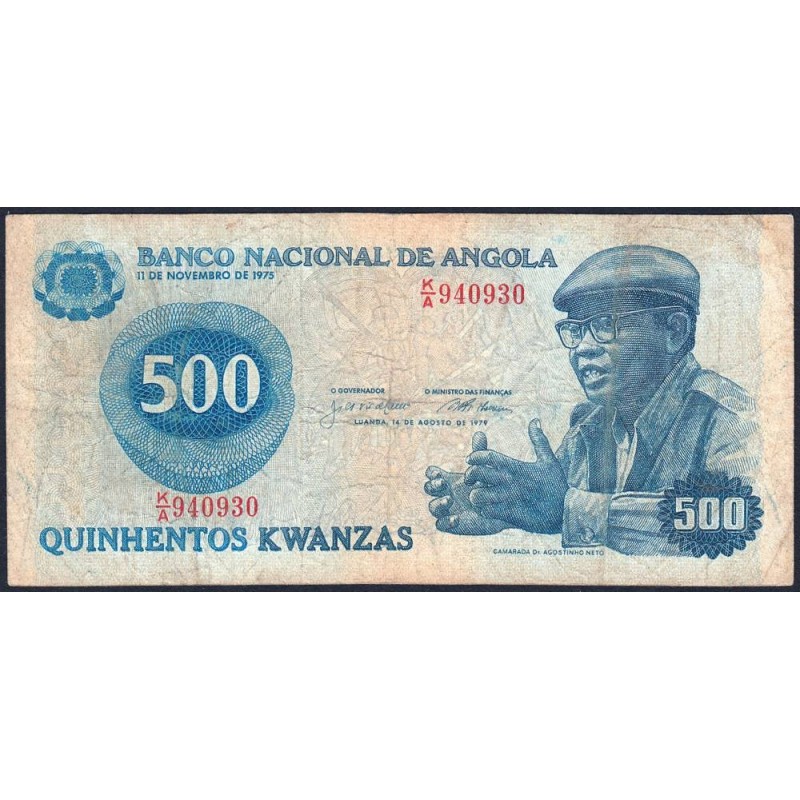 Angola - Pick 116 - 500 kwanzas - Série K/A - 14/08/1979 - Etat : TB