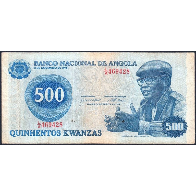 Angola - Pick 116 - 500 kwanzas - Série L/A - 14/08/1979 - Etat : TB+