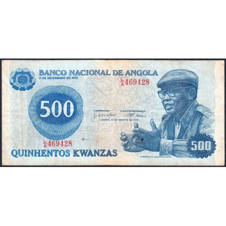 Angola - Pick 116 - 500 kwanzas - Série L/A - 14/08/1979 - Etat : TB+