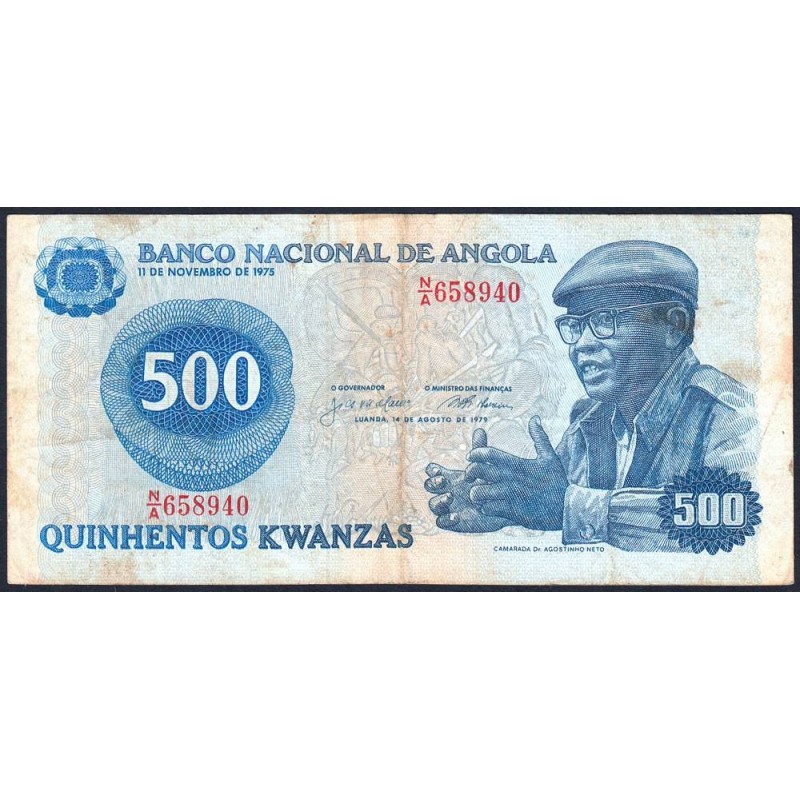 Angola - Pick 116 - 500 kwanzas - Série N/A - 14/08/1979 - Etat : TB
