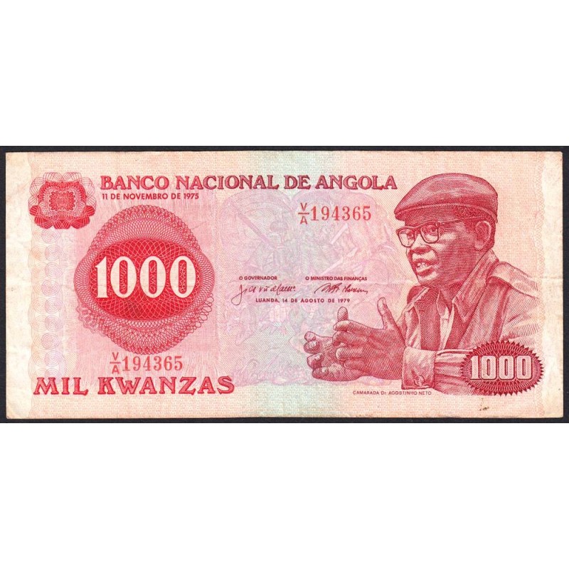 Angola - Pick 117 - 1'000 kwanzas - Série V/A - 14/08/1979 - Etat : TB+