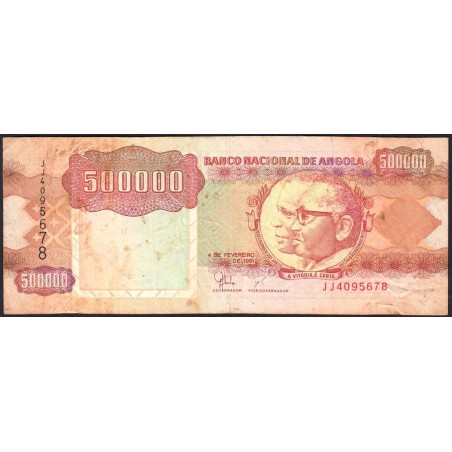 Angola - Pick 134 - 500'000 kwanzas - Série JJ - 04/02/1991 - Etat : TB-