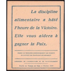 Rationnement - Pain - 02/1919 - Etat : SPL