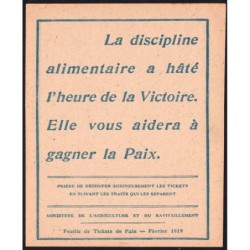 Rationnement - Pain - 02/1919 - Etat : SUP+