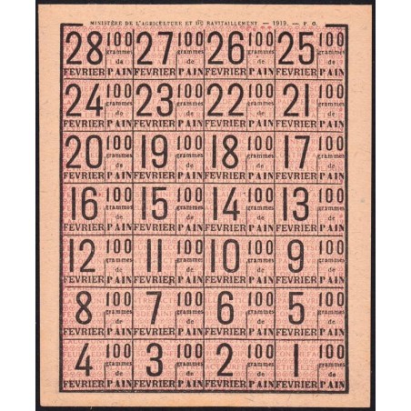 Rationnement - Pain - 02/1919 - Etat : NEUF