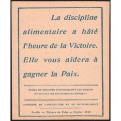 Rationnement - Pain - 02/1919 - Etat : NEUF