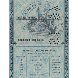 500 kg Papiers et cartons en l'état - 09/1946 - Code IS - Série EH - Ministère des Armées - Etat : TTB