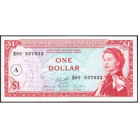 Caraïbes Est - Antigua & Barbuda - Pick 13h - 1 dollar - Série B93 - 1983 - Etat : NEUF