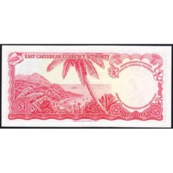 Caraïbes Est - La Dominique - Pick 13i - 1 dollar - Série B89 - 1983 - Etat : NEUF