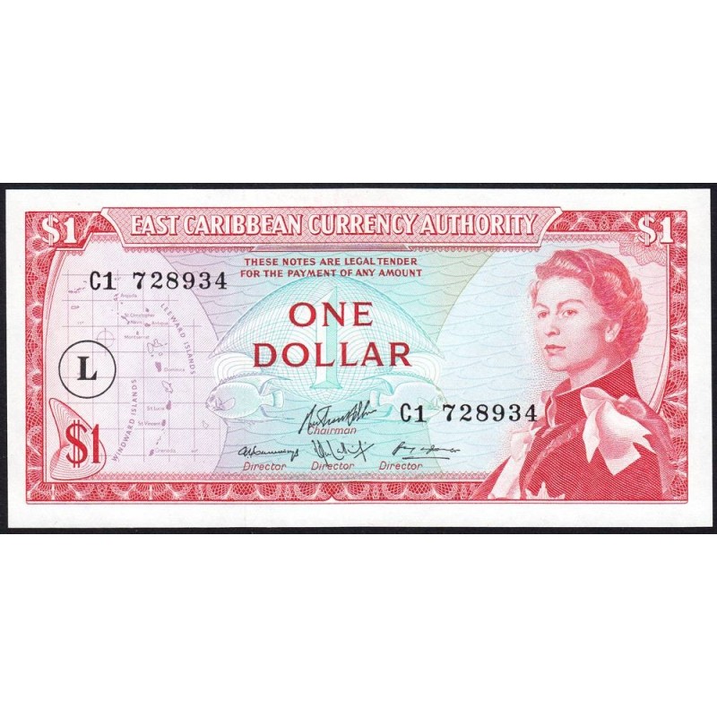 Caraïbes Est - Sainte Lucie - Pick 13l - 1 dollar - Série C1 - 1983 - Etat : NEUF