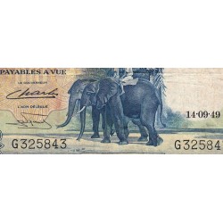 Congo Belge - Pick 17d_2 - 100 francs - Série G - 14/09/1949 - Etat : TB à TB+