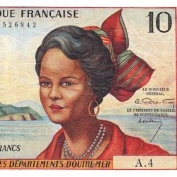 Antilles Françaises - Pick 8a - 10 francs - Série A.4 - 1964 - Etat : TB à TB+