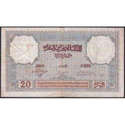 Maroc - Pick 18b_2 - 20 francs - Série P.1412 - 09/11/1942 - Etat : TB