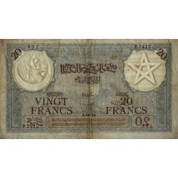Maroc - Pick 18b_2 - 20 francs - Série P.1412 - 09/11/1942 - Etat : TB