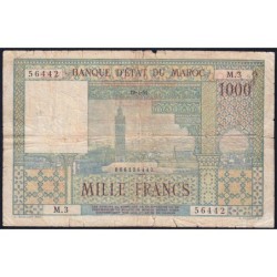 Maroc - Pick 47_1 - 1'000 francs - Série M.3 - 19/04/1951 - Etat : B