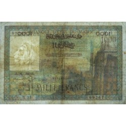 Maroc - Pick 47_2 - 1'000 francs - Série X.23 - 15/11/1956 - Etat : TB à TB+