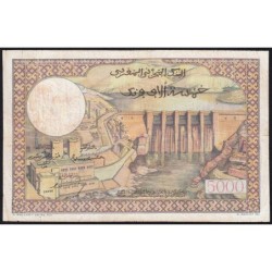 Maroc - Pick 51 - 50 dirhams sur 5'000 francs - Série X.414 - 1953 (1959) - Etat : TB+ à TTB