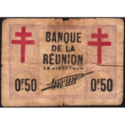 La Réunion - Pick 33 - 0,50 franc - 12/08/1943 - Etat : B