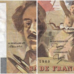 F 69-04b - 1980 - 100 francs - Delacroix - Série L.34 - Etat : TB+