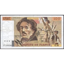 F 69-04b - 1980 - 100 francs - Delacroix - Série N.36 - Etat : TTB