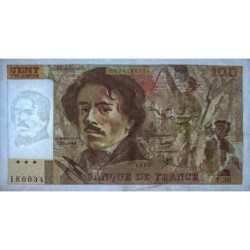 F 69-04b - 1980 - 100 francs - Delacroix - Série T.36 - Etat : TTB-