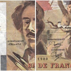 F 69-04b - 1980 - 100 francs - Delacroix - Série K.39 - Etat : TB-