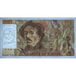 F 69-04b - 1980 - 100 francs - Delacroix - Série W.39 (remplacement) - Etat : TTB-