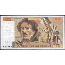 F 69-04b - 1980 - 100 francs - Delacroix - Série F.40 - Etat : TB