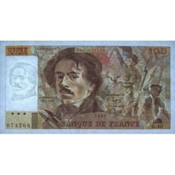 F 69-04b - 1980 - 100 francs - Delacroix - Série G.40 - Etat : TTB