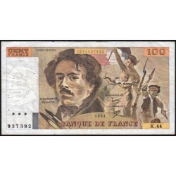 F 69-05 - 1980 - 100 francs - Delacroix - Série K.44 - Etat : TB